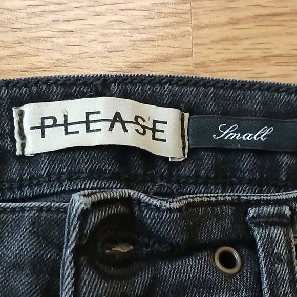 Please Brand Y2K Grommet & Stud Embellished Black Jeans Size Small - Picture 10 of 10